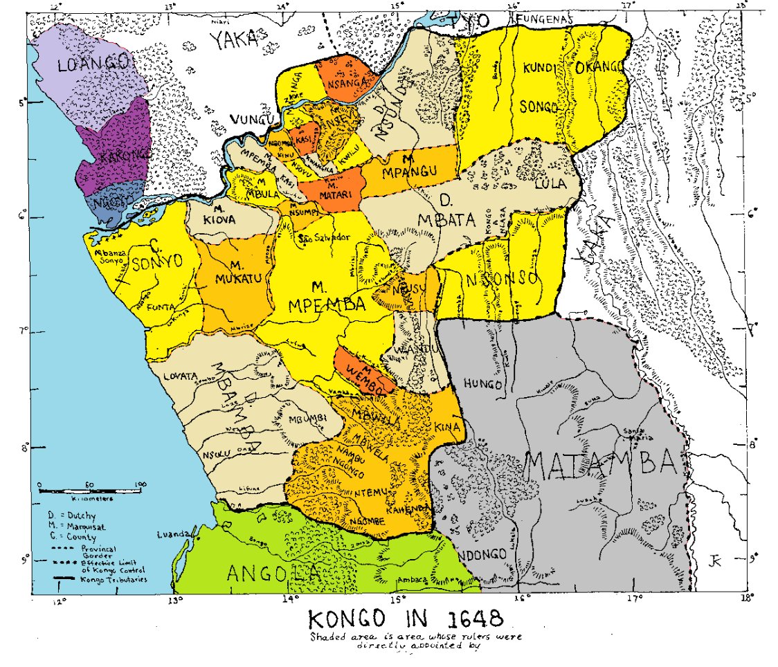 Map of Kongo Kingdom in 1648