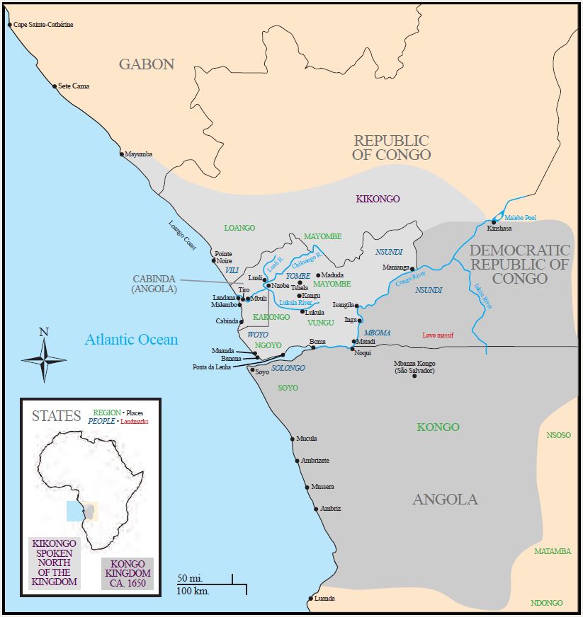 Map of the Kongo Kingdom c.1650